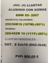 JUEGO 4 LLANTAS CON GOMAS BMW X5 - 2007